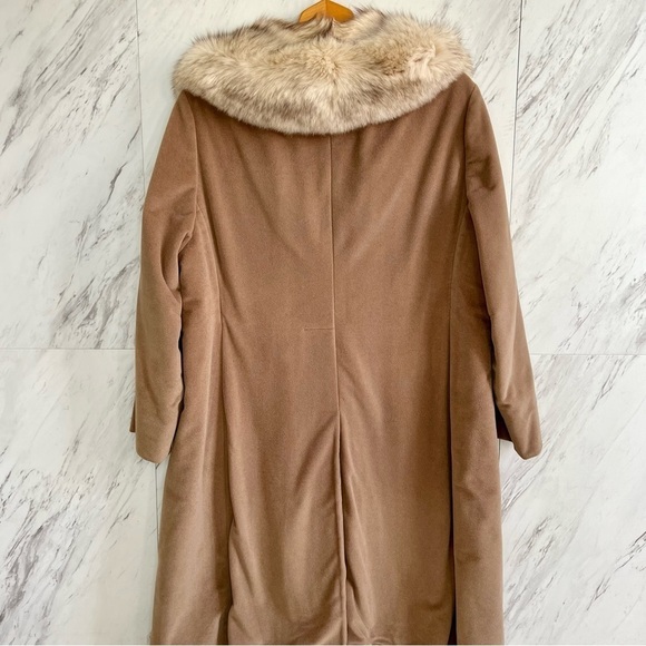 Vintage Flemington Furs Lorendale Wool Silk Button Collard Long Coat SZ XL - Picture 4 of 4